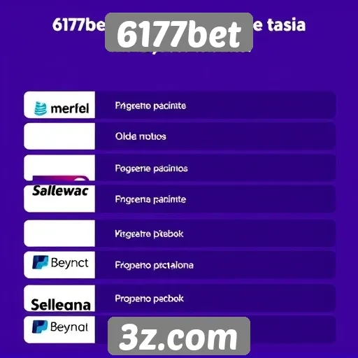 Comparativo de métodos de pagamento disponíveis no 6177bet